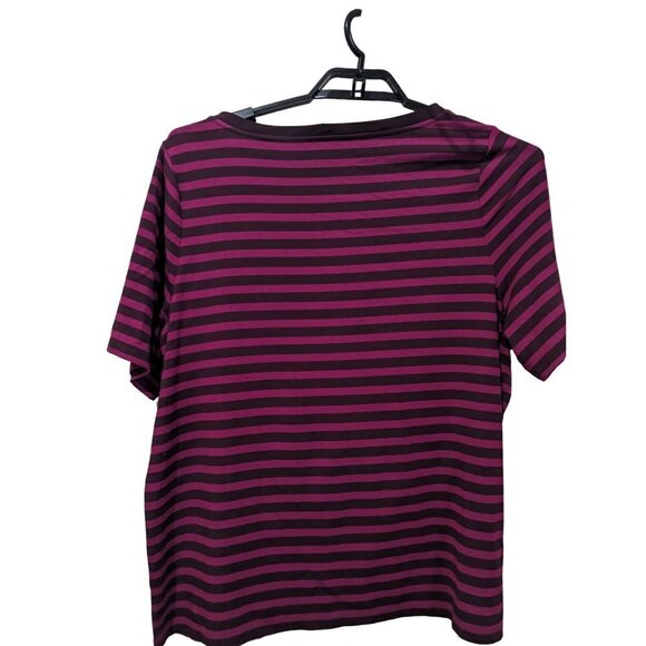 Talbots plus womens size 2X top blouse stipes bow pullover short sleeve - Picture 4 of 7